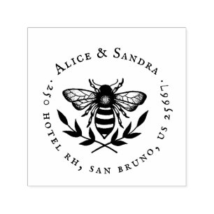 Honey Bee Vintage Family Name & Self-inking Sta Self-inking Stamp