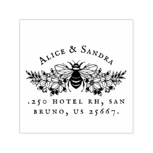 Honey Bee Vintage Family Name & Self-inking Sta Self-inking Stamp