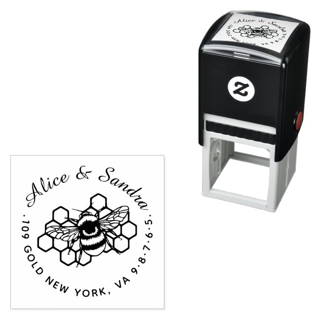 Honey Bee | Vintage Family Name &  Self-inking Stamp (In Situ)