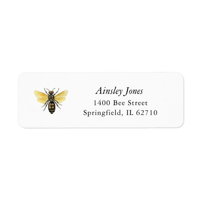 Honey bee vintage illustration label (Front)
