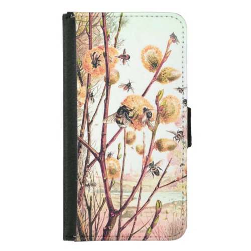 Honey bee vintage illustration samsung galaxy s5 wallet case