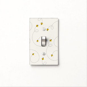 Honey Bee Waggle Dance Ivory White Light Switch Cover