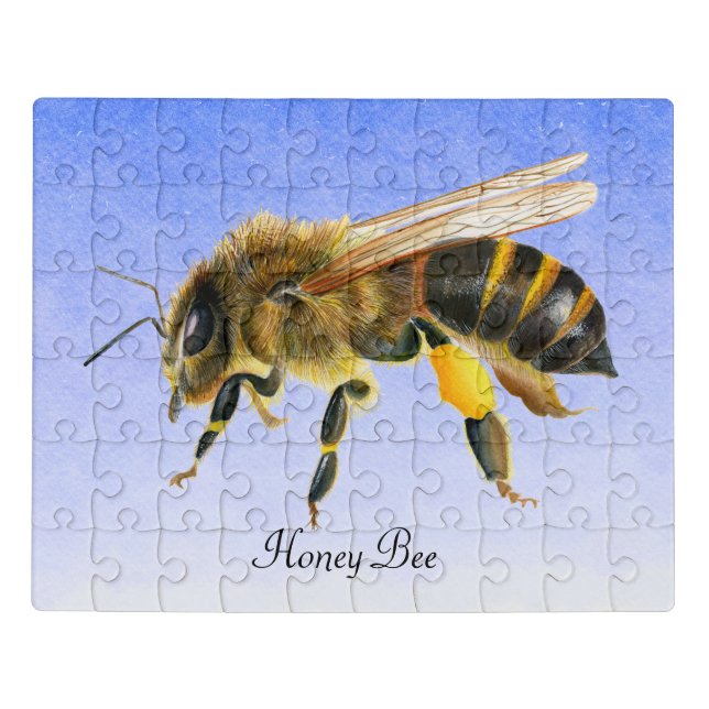 Honey Bee Watercolor Painting Puzzle (Puzzle Horizontal)
