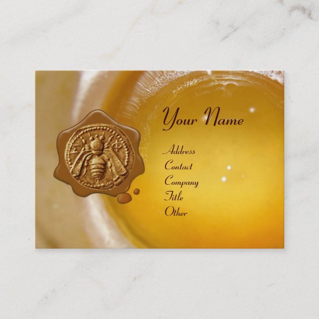 HONEY BEE WAX SEAL ,BEEKEEPER APIARIST BUSINESS CARD (Front)