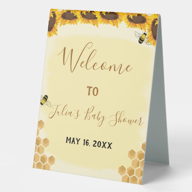 Honey Bee Welcome Table Tent (Front)