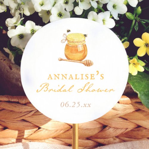 Honey Bee Whimsical Bridal Shower Classic Round Sticker