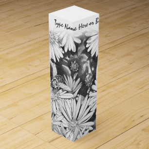 Honey Bee & Wildflower Wine Box Custom Wine Box