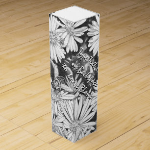 Honey Bee & Wildflower Wine Box Custom Wine Box