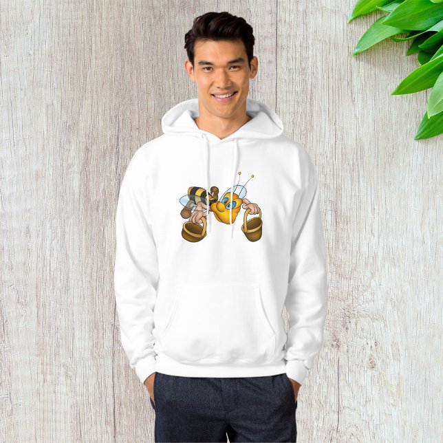 Honey Bee with Baskets Fun Busy Bee Illustration  Hoodie (Creator Uploaded)