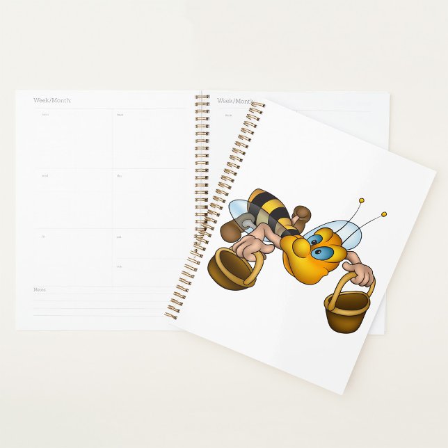 Honey Bee with Baskets Fun Busy Bee Illustration  Planner (Creator Uploaded)