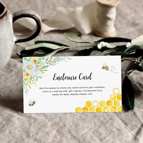 Honey Bee with floral Enclosure Card