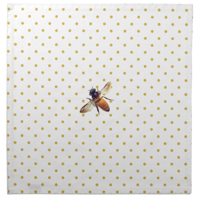 Honey Bee with gold polka-dots Napkin (Front)