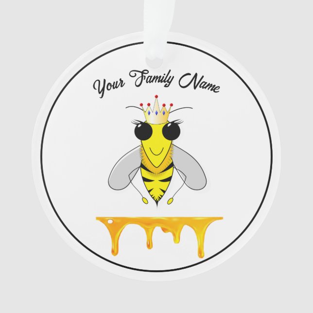 Honey Bee with Honey Dripping Down  Ornament (Front)