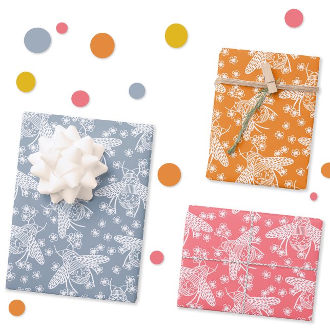 Honey Bee Wrapping Paper Sheets (Creator Uploaded)