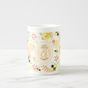 Honey Bee Yellow Bone China Mug