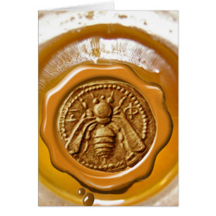 HONEY BEE YELLOW BROWN WAX SEAL CARDS