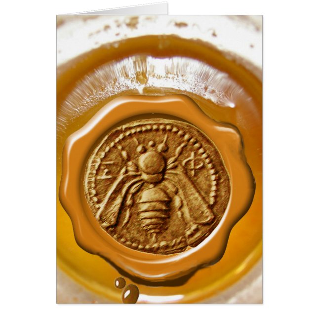 HONEY BEE YELLOW BROWN WAX SEAL CARDS (Front)
