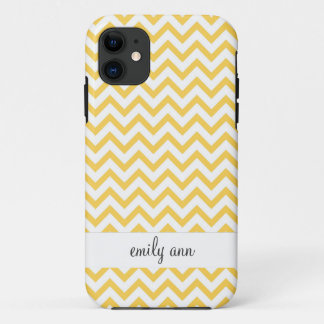 Honey Bee Yellow Chevrons Pattern iPhone 11 Case
