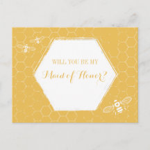 Honey Bee Yellow Custom Maid of Honor Proposal