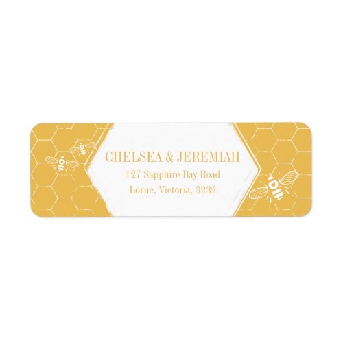 Honey Bee Yellow Custom Return Address Label