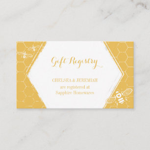 Honey Bee Yellow Gift Registry Card