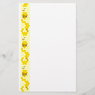 Honey Bee Yellow Honeycomb Stationery