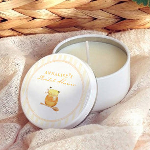 Honey Bee Yellow Stripes Bridal Shower Mini Candle Favors