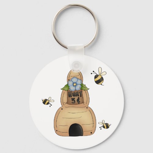 Honey Beehive Keychain