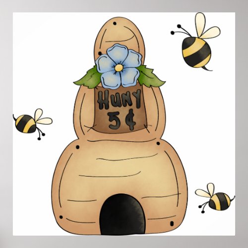 Honey Beehive Poster