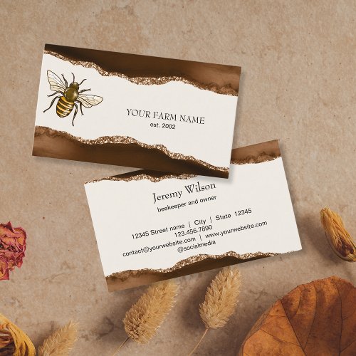 Honey Beekeeper Apiarist Bee Farm Honeybees Business Card