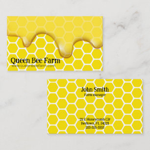 Honey Beekeeper Apiarist Honeycomb Bee Farm Business Card