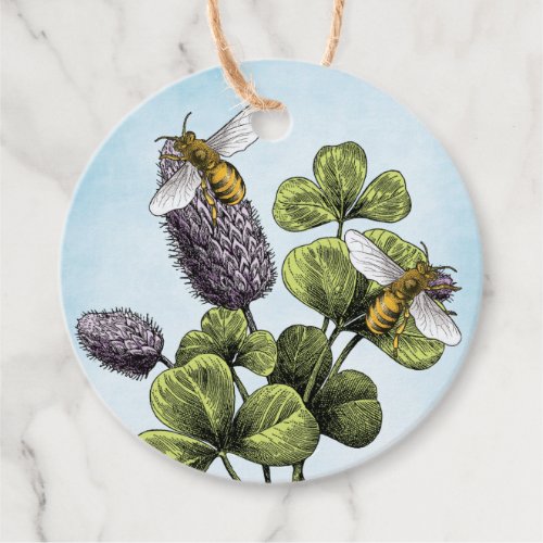 Honey Bees and Clover Jar Favor Tags
