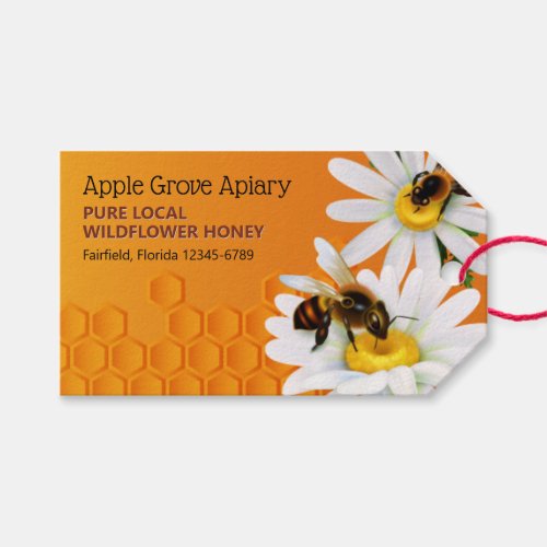 Honey Bees and Daisy Flowers Gift Tags