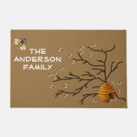 Honey Bees and Hive, Custom Doormat