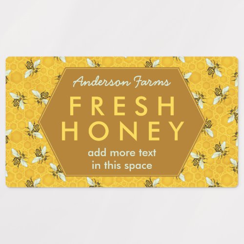 Honey Bees and Honeycomb Apiary Farm Business Jar Labels