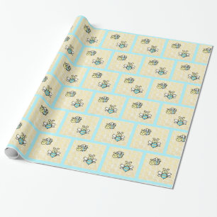 Honey Bees and Honeycomb Baby Shower or Birthday Wrapping Paper