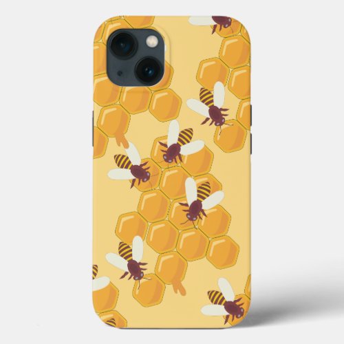 Honey Bees and Honeycomb Design Case_Mate iPhone C iPhone 13 Case