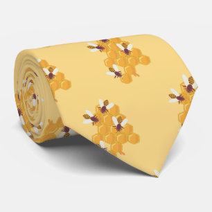 Honey Bees and Honeycomb Design Neck Tie