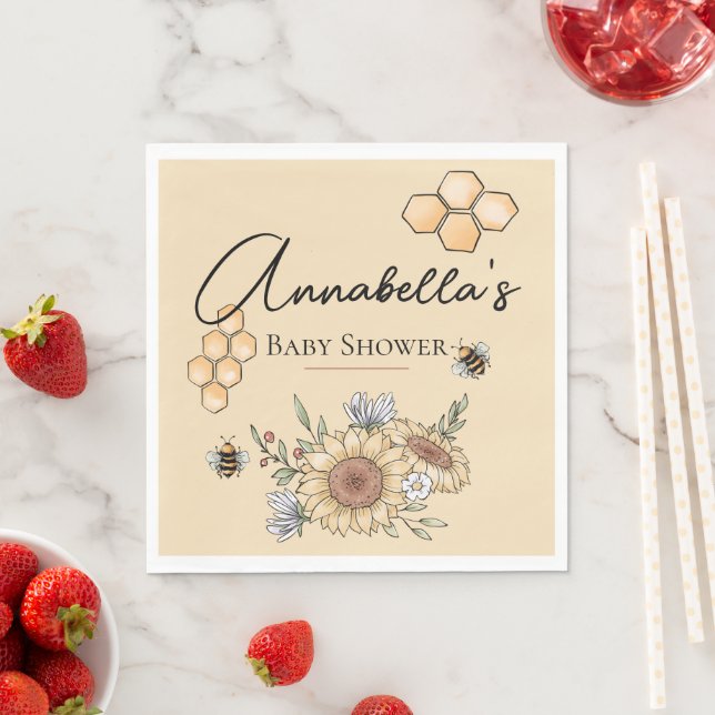 Honey Bees and Sunflowers Napkins (Insitu)