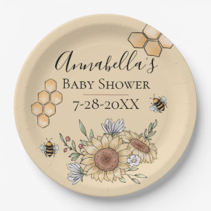 Honey Bees and Sunflowers Paper Plates