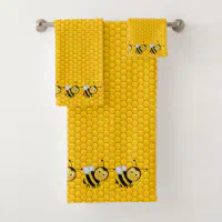 Honey Bees & Honeycomb Bath Towel Set, Zazzle