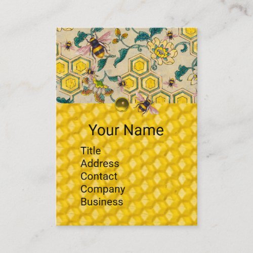 HONEY BEESBEE COMBS SPRING FLOWERS BEEKEEPER BUSINESS CARD