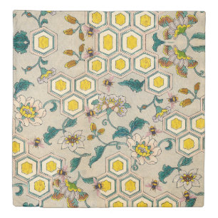 HONEY BEES,BEEHIVES,SPRING FLOWERS BEEKEEPER DUVET COVER