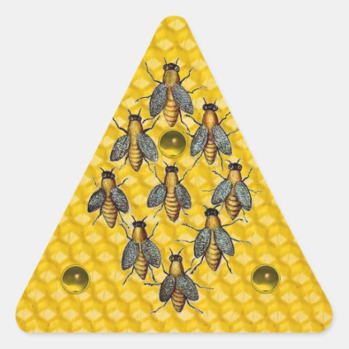 HONEY BEESBEEKEEPER BEEKEEPING GEMSTONES TRIANGLE TRIANGLE STICKER