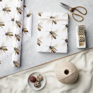 Honey Bees Birthday Wrapping Paper