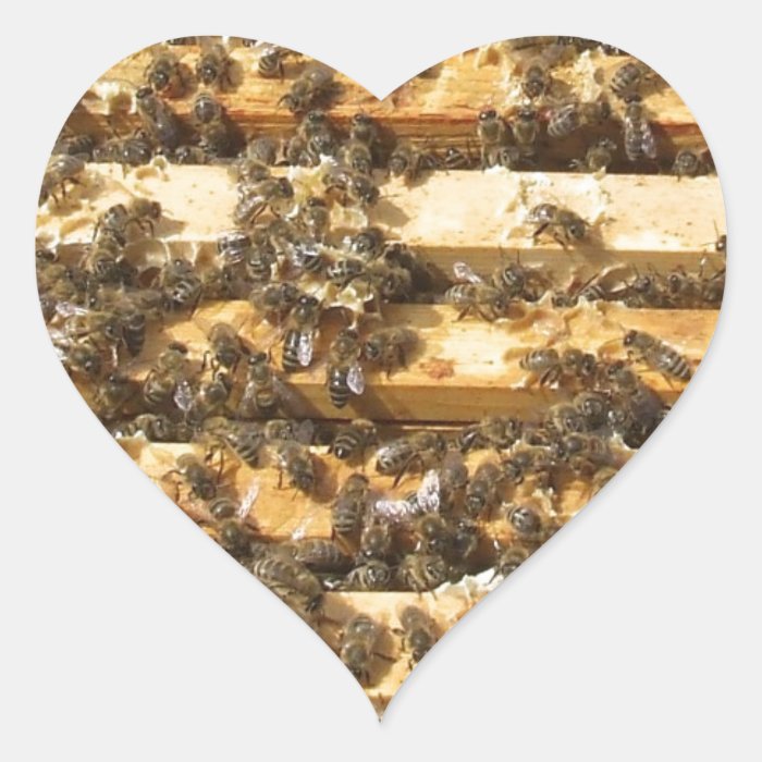 Honey Bees everywhere Heart Stickers