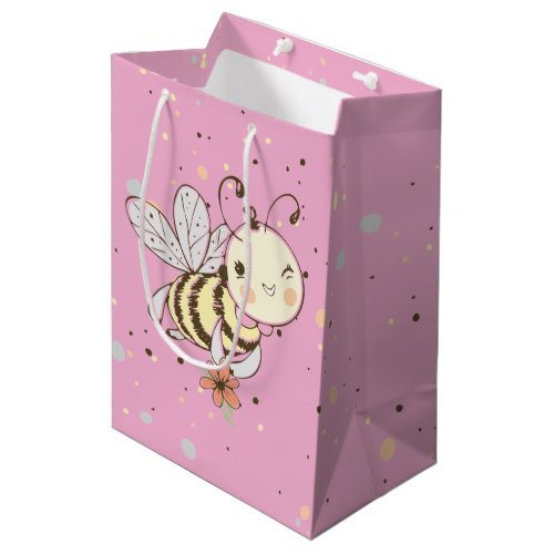 Honey Bees Fairy  Baby Bees In Seamless Pattern Medium Gift Bag