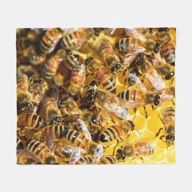 Honey Bees Fleece Blanket (Front (Horizontal))