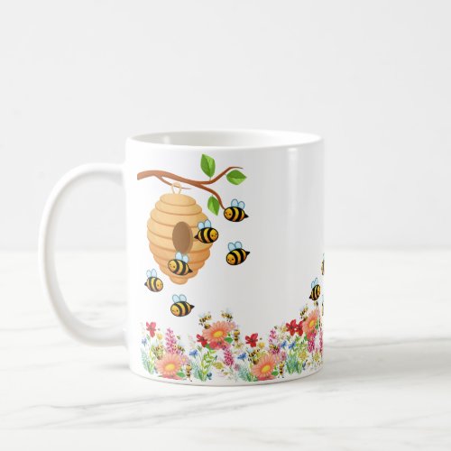 Honey Bees  Flowers  Coffee Mug