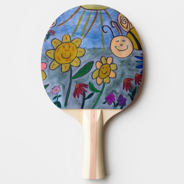 Honey Bees & Flowers Ping Pong Paddle (Front)